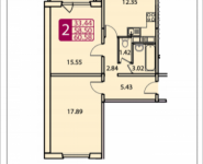 2-комнатная квартира площадью 60.58 кв.м, Бульвар Строителей, 4 | цена 3 331 900 руб. | www.metrprice.ru