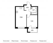 1-комнатная квартира площадью 37.99 кв.м, Березовая аллея, 19 | цена 6 667 245 руб. | www.metrprice.ru