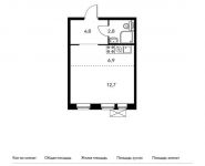 1-комнатная квартира площадью 27.2 кв.м,  | цена 3 614 880 руб. | www.metrprice.ru