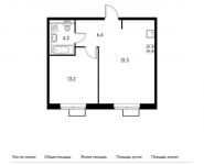 1-комнатная квартира площадью 45.1 кв.м,  | цена 4 947 470 руб. | www.metrprice.ru