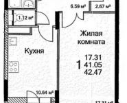 1-комнатная квартира площадью 42 кв.м в ЖК "На Каширском Шоссе", Каширское ш., 4Е | цена 3 327 000 руб. | www.metrprice.ru