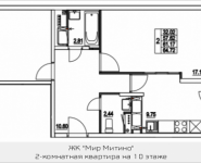 2-комнатная квартира площадью 64.72 кв.м, 2-я Муравская, корп.7 | цена 7 756 900 руб. | www.metrprice.ru