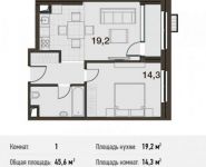 1-комнатная квартира площадью 45.6 кв.м, улица Некрасова, 8 | цена 11 058 000 руб. | www.metrprice.ru