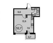 1-комнатная квартира площадью 32.6 кв.м, Скандинавский бульвар, д.4к1 | цена 5 419 035 руб. | www.metrprice.ru