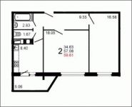 2-комнатная квартира площадью 59 кв.м, Железнодорожный пр., 15 | цена 4 339 608 руб. | www.metrprice.ru