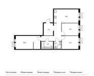 3-комнатная квартира площадью 85.8 кв.м, Зеленоград г, Заречная ул, 23 | цена 7 138 560 руб. | www.metrprice.ru