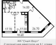 2-комнатная квартира площадью 82.6 кв.м, 1-й Нагатинский пр-д, корп.206 | цена 18 201 059 руб. | www.metrprice.ru