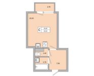 1-комнатная квартира площадью 32.5 кв.м, Зеленая ул., ДВЛ3 | цена 2 164 770 руб. | www.metrprice.ru