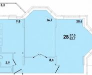 2-комнатная квартира площадью 62.7 кв.м, Кольцевая ул., 14 | цена 3 874 389 руб. | www.metrprice.ru