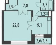 1-комнатная квартира площадью 48.8 кв.м, Вавилова, 29 | цена 10 760 400 руб. | www.metrprice.ru