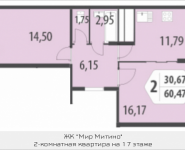 2-комнатная квартира площадью 60.47 кв.м, 2-я Муравская, корп.8 | цена 6 857 056 руб. | www.metrprice.ru