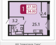 1-комнатная квартира площадью 34 кв.м, Ивановская, 7, корп.8Г | цена 2 992 000 руб. | www.metrprice.ru