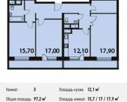 3-комнатная квартира площадью 97.2 кв.м, Нагатинский 1-й пр., 11 | цена 19 172 457 руб. | www.metrprice.ru