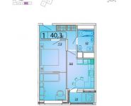 1-комнатная квартира площадью 40.3 кв.м,  | цена 3 546 400 руб. | www.metrprice.ru