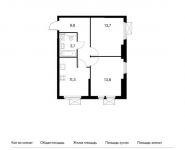 2-комнатная квартира площадью 52.4 кв.м в ЖК "Просторная 7", Просторная ул, 7к2 | цена 11 155 960 руб. | www.metrprice.ru