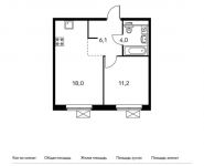 1-комнатная квартира площадью 39.3 кв.м,  | цена 4 543 080 руб. | www.metrprice.ru