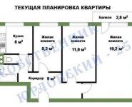 3-комнатная квартира площадью 59 кв.м, Юрловский проезд, 25 | цена 8 095 847 руб. | www.metrprice.ru