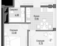 2-комнатная квартира площадью 49.61 кв.м, Сущёвский Вал, 49С1, корп.1 | цена 8 470 000 руб. | www.metrprice.ru