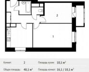 2-комнатная квартира площадью 48.1 кв.м, улица Гришина, 14 | цена 5 116 676 руб. | www.metrprice.ru