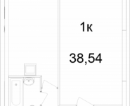 1-комнатная квартира площадью 38.54 кв.м, Ясная, 8, корп.7 | цена 2 768 957 руб. | www.metrprice.ru