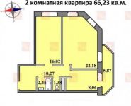 2-комнатная квартира площадью 66.2 кв.м в ЖК "Краснознаменская 17", Краснознаменская улица, 17 | цена 4 600 000 руб. | www.metrprice.ru