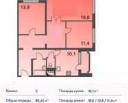 3-комнатная квартира площадью 82 кв.м, Борисовка ул., 14 | цена 7 228 234 руб. | www.metrprice.ru