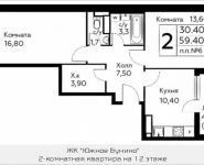 2-комнатная квартира площадью 59.4 кв.м, д.Столбово, уч.40/2, корп.7 | цена 5 156 514 руб. | www.metrprice.ru