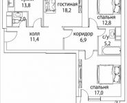 3-комнатная квартира площадью 92 кв.м, Золоторожский Вал, 11, стр. 9, корп.1 | цена 16 607 250 руб. | www.metrprice.ru