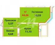 1-комнатная квартира площадью 44.1 кв.м, Чистопольская улица, 32 | цена 3 392 620 руб. | www.metrprice.ru