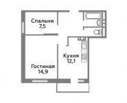 2-комнатная квартира площадью 47.3 кв.м,  | цена 3 603 124 руб. | www.metrprice.ru