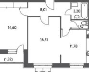 2-комнатная квартира площадью 56.99 кв.м, Фёдора Полетаева улица, д.15А | цена 8 687 499 руб. | www.metrprice.ru