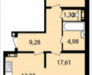2-комнатная квартира площадью 60.4 кв.м, Широкая улица, 17 | цена 4 494 304 руб. | www.metrprice.ru