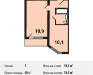 1-комнатная квартира площадью 40 кв.м,  | цена 2 984 000 руб. | www.metrprice.ru