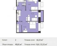 2-комнатная квартира площадью 49.81 кв.м,  | цена 4 393 242 руб. | www.metrprice.ru