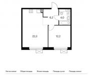 1-комнатная квартира площадью 44.7 кв.м,  | цена 4 787 370 руб. | www.metrprice.ru