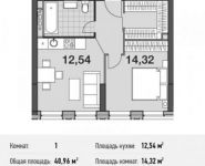 1-комнатная квартира площадью 41 кв.м, улица Василия Ботылёва, 6 | цена 10 219 828 руб. | www.metrprice.ru