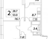 2-комнатная квартира площадью 53 кв.м, Тагильская улица, 4с22 | цена 5 677 095 руб. | www.metrprice.ru