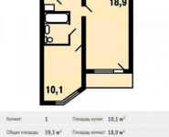 1-комнатная квартира площадью 39.3 кв.м, Речная ул., 12 | цена 2 843 762 руб. | www.metrprice.ru