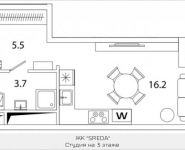 1-комнатная квартира площадью 25.55 кв.м, Рязанский проспект, 2, корп.Б2 | цена 4 743 357 руб. | www.metrprice.ru