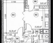 1-комнатная квартира площадью 40.7 кв.м, Старокрымская улица, 13с1 | цена 6 823 204 руб. | www.metrprice.ru