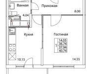 1-комнатная квартира площадью 37.94 кв.м, 2-я Муравская | цена 5 220 240 руб. | www.metrprice.ru