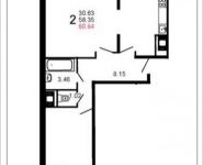 2-комнатная квартира площадью 58 кв.м, Шестая, 13 | цена 4 032 209 руб. | www.metrprice.ru