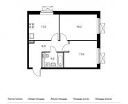 2-комнатная квартира площадью 50.3 кв.м,  | цена 6 076 240 руб. | www.metrprice.ru