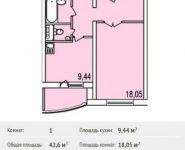 1-комнатная квартира площадью 42.6 кв.м, проспект Героев, 8 | цена 3 262 600 руб. | www.metrprice.ru