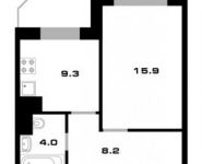 1-комнатная квартира площадью 37.5 кв.м,  | цена 4 788 100 руб. | www.metrprice.ru