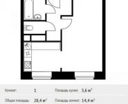 1-комнатная квартира площадью 28 кв.м, Софийская ул. | цена 1 913 933 руб. | www.metrprice.ru