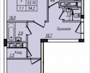 2-комнатная квартира площадью 54.2 кв.м, Просвещения, 12 | цена 3 022 300 руб. | www.metrprice.ru