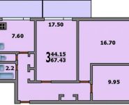 3-комнатная квартира площадью 66.7 кв.м, Рабочая ул., 13 | цена 15 000 000 руб. | www.metrprice.ru