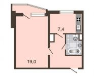 1-комнатная квартира площадью 37.6 кв.м, Недорубова ул, д. 21 | цена 3 602 000 руб. | www.metrprice.ru