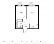 1-комнатная квартира площадью 35.8 кв.м,  | цена 4 457 100 руб. | www.metrprice.ru